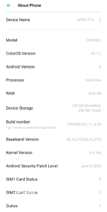 OPPO F15 (8/256) Used